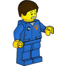 LEGO Astronauta W Niebieski Flight Garnitur z Scared Twarz Minifigurka