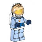 LEGO Astronaut in Bright Light Blauw Ruimte Suit minifiguur