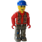 LEGO Bank Robber with Dark Gray Legs and Red Shirt Minifigure