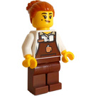 LEGO Barista (Female) with Dark Orange Hair with Large Bun Minifigure