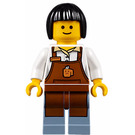 LEGO Barista (Female) with Printed Legs and Black Hair Minifigure
