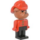 LEGO Barty Bulldog with Fire Helmet and Buttons with Brown Head Fabuland Figure