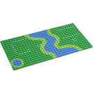 LEGO Baseplate 16 x 32 with River from 6071 (2748)