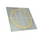 LEGO Bundplade 32 x 32, 9-Stud Landing Pad med Gul Cirkel, 1-way Lines, Gul Lines Not Touching Cirkel Mønster