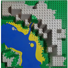 LEGO Bundplade 32 x 32 Canyon Plade med Blå Stream med Sand (6024 / 6207)