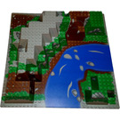 LEGO Baseplate 32 x 32 Canyon Plate with Mountain and Rapids (6024 / 6207)