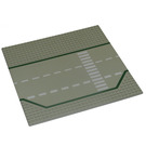 LEGO Bundplade 32 x 32 Road 9-Stud Layby med Crosswalk