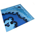 LEGO Bundplade 32 x 32 med Craters med Undersea Mønster med knops i kratere (6136)