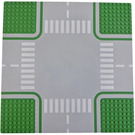 LEGO Baseplate 32 x 32 with Crossroads with Crosswalks and Green Lines (82937)