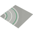 LEGO Baseplate 32 x 32 with Curved Road with Green and White Lines