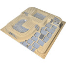 LEGO Baseplate 32 x 32 with Pits and Ramp with Slate and Gray Pools (6092)