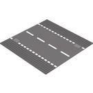LEGO Baseplate 32 x 32 with Straight Road with White Dashed Lines and Drains (44336 / 54201)