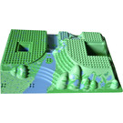 LEGO Baseplate 32 x 48 with Steps with Medium Blue Water and Green Garden (45280)