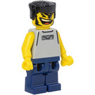 LEGO Basketball Player with Light Gray Torso and Dark Blue Legs with Hair Minifigure