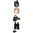 LEGO Batman with Black Suit and Gold Belt with Smirk / Frown Minifigure