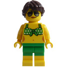 LEGO Strand Person med Vit Dotted Grön Bikini Minifigur