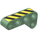 LEGO Beam 2 x 4 Bent 90 Degrees, 2 and 4 holes with Black and Yellow Diagonal Stripes Sticker