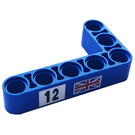 LEGO Balken 3 x 5 Gebogen 90 Grad, 3 und 5 Löcher mit Number 12, Flagge von Great Britain (Links) Aufkleber (32526)