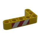 LEGO Beam 3 x 5 Bent 90 degrees, 3 and 5 Holes with White Danger Stripes Right Side Sticker (32526)