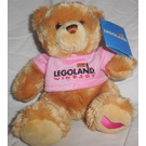 LEGO Bear, Plush with Pink Legoland Windsor T-Shirt, Embroidered Pink Heart on Paw (SB7723)