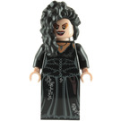 LEGO Bellatrix Lestrange jossa Musta Mekko ja Pitkä Musta Hiukset Minihahmo