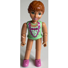 LEGO Belville Female, Princess Flora, Medium Green bathing suit, dark orange hair, green eyes Minifigure