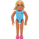 LEGO Belville Girl with Azure Swimsuit and Pink Hair Streak Minifigure