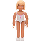 LEGO Belville Girl avec blanc Swimsuit et Trois Dark Pink Bows Modèle, Light Jaune Cheveux Figurine