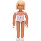 LEGO Belville Girl with White Swimsuit and Three Dark Pink Bows Pattern, Light Yellow Hair Minifigure