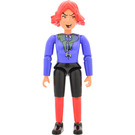 LEGO Belville Witch mit Shirt mit Bones Buttons und Schwarz Shorts, rot Haar Minifigur