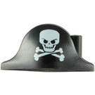LEGO Bicorne Pirate Hat with Skull with Closed Mouth (2528 / 84639)