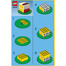 LEGO Birthday Cake med blå base 40048-1 Instruktioner