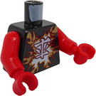 LEGO Schwarz Airjitzu Kai Minifig Torso (973 / 76382)