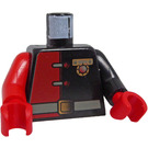 LEGO Black Alpha Team Torso with Black and Red Jacket, Belt and Badge Decoration (973)