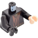 LEGO Black Anakin Skywalker Torso with Brown Robe and Olive Green Belt Pattern and Black Arms, Black Right Hand, Light Flesh Left Hand (973 / 73403)