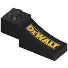 LEGO Zwart Boog 1 x 3 Omgekeerd met ‘DEWALT’ (Links) Sticker (70681)