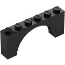 LEGO Black Arch 1 x 6 x 2 Medium Thickness Top (15254)