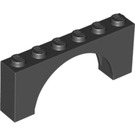 LEGO Black Arch 1 x 6 x 2 Medium Thickness Top (15254)