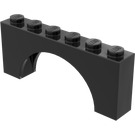 LEGO Negro Arco 1 x 6 x 2 Parte superior gruesa y parte inferior reforzada (3307)