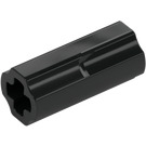 LEGO Zwart As Connector (Glad met  'x'-vormig gat) (59443)