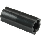 LEGO Black Axle Connector (Smooth with 'x' Hole) (59443)