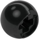 LEGO Negro Pelota con Through Axlehole (53585)