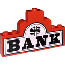 LEGO Schwarz 'BANK' und Dollar Sign auf Weiß Background Aufkleber over Assembly