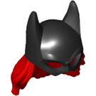 LEGO Zwart Batgirl Masker met Rood Haar (15698)