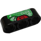 LEGO Black Beam 3 with Green and Red Display Screen Sticker (32523)