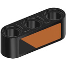 LEGO Black Beam 3 with Orange Shape (Left) Sticker (32523)