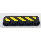 LEGO Black Beam 5 with Danger Stripes - Left Sticker (32316)