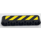 LEGO Schwarz Strahl 5 mit Danger Streifen - Recht Aufkleber (32316)