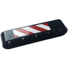 LEGO Black Beam 5 with Red and White Stripes left Sticker (32316)