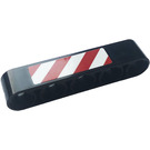 LEGO Black Beam 5 with Red and White Stripes right  Sticker (32316)